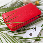 Portofel dama din piele naturala DiAmanti Tina  Rosso D8601